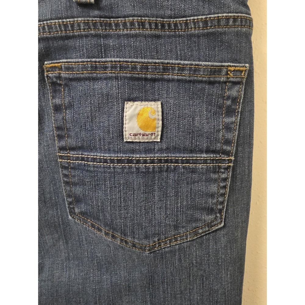 Carhartt Men's Relaxed Fit Jeans 44x32 Dark Wash Workwear Denim Made in Mexico - Picture 5 of 6